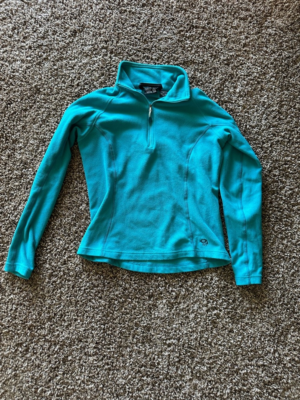 Mountain Hardwear Teal Quarter-Zip Fleece Pullover